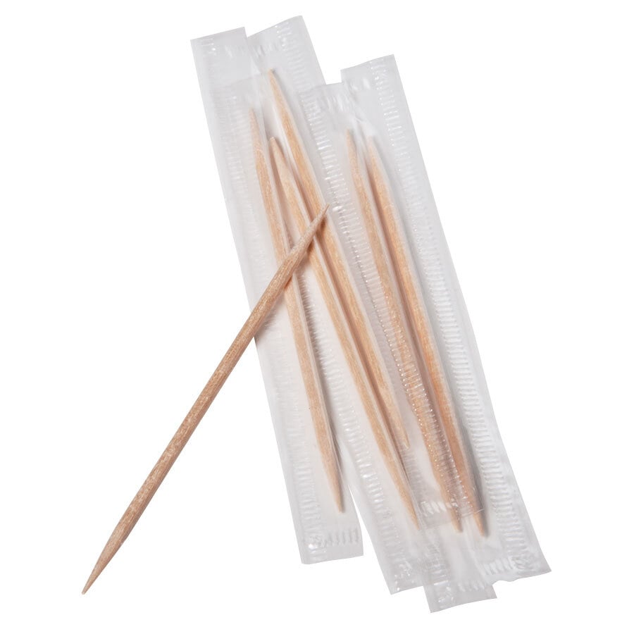 Individually Wrapped Plain Toothpicks - 1000 / Box