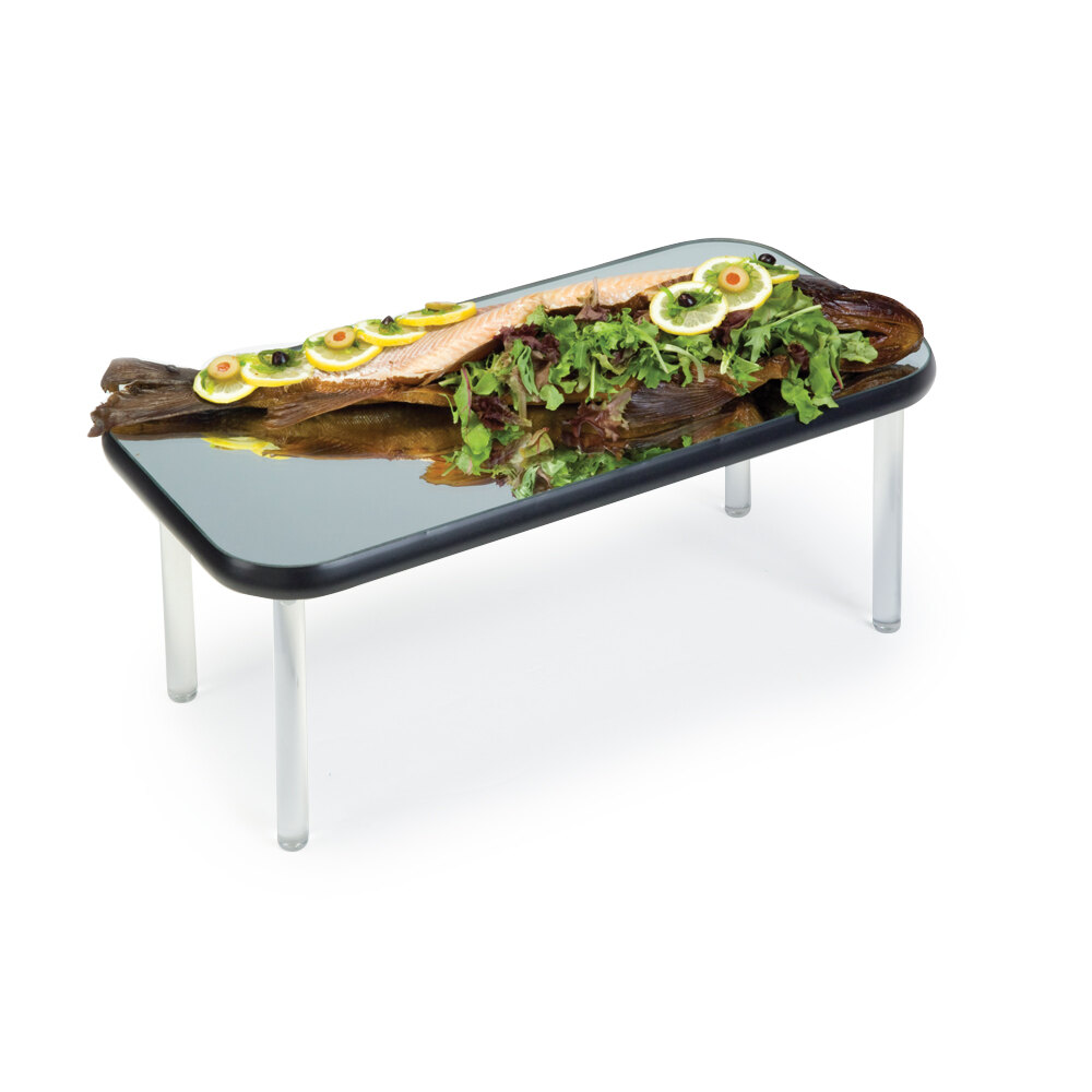 Geneva 2273 Rectangular Rimless Stacking Mirror Food Display Tray 12" x 24"