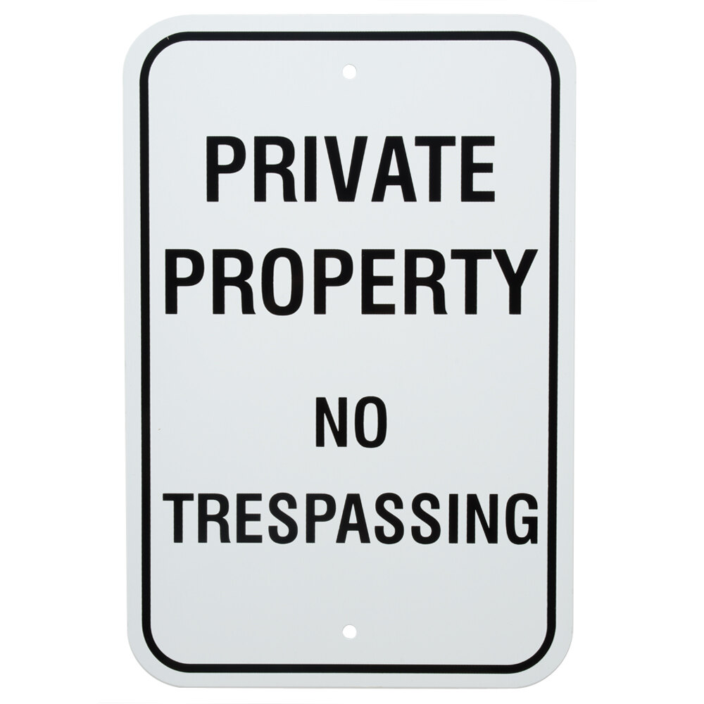 Black Private Property No Trespassing Aluminum Composite Sign 12 X 18 P 61 4619