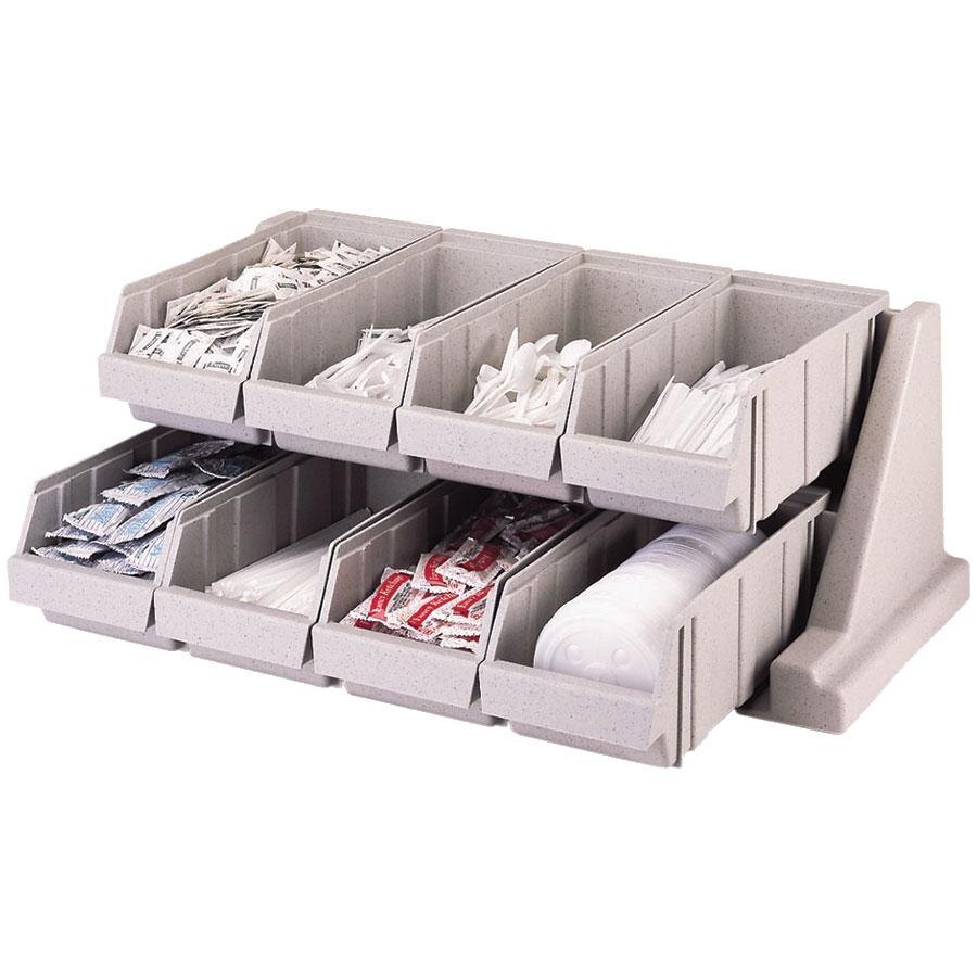 Cambro 8RS8480 Speckled Gray Versa Self Serve Condiment Bin Stand Set