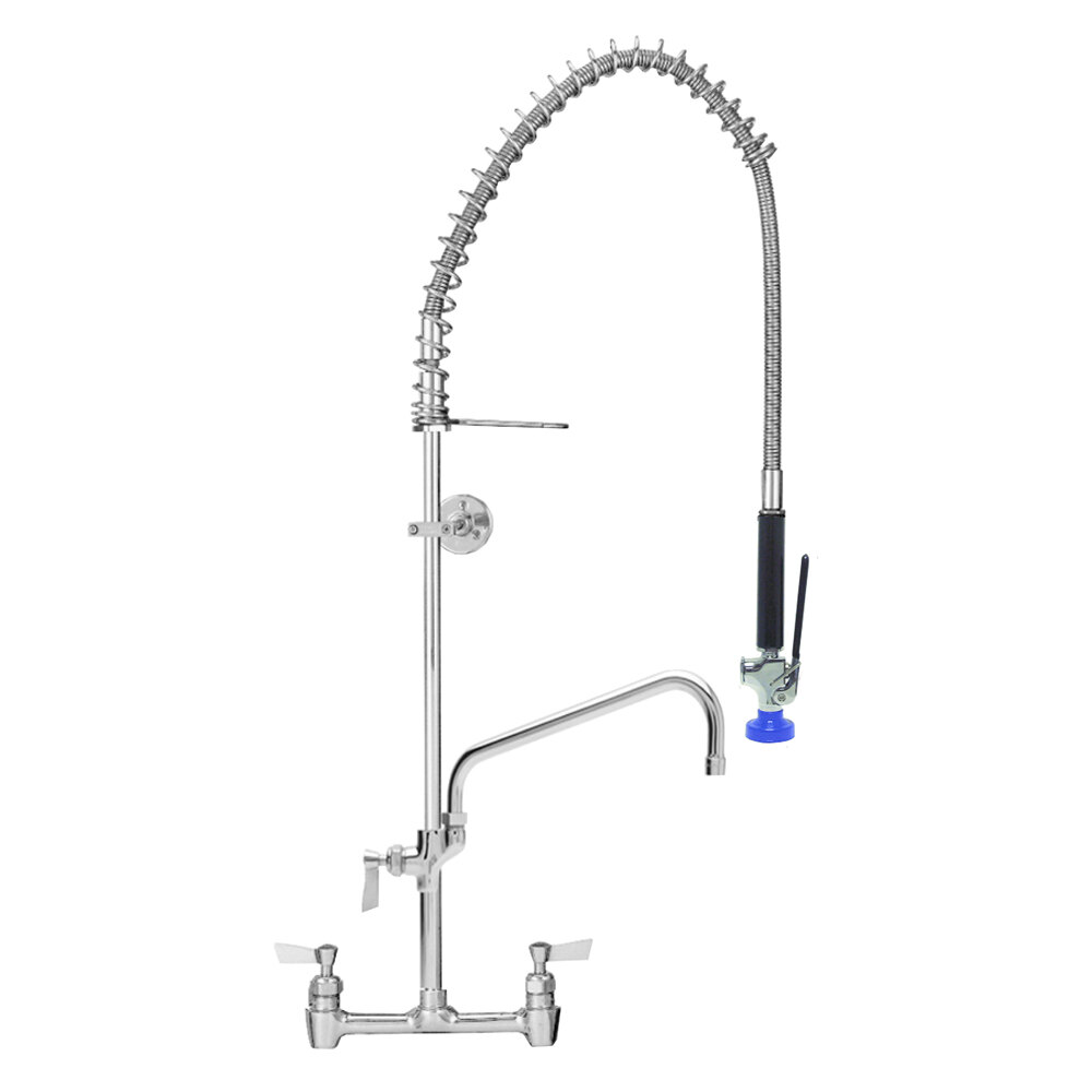 Fisher 48933 Wall Mount PreRinse Faucet with 8" Centers, 16" Swing