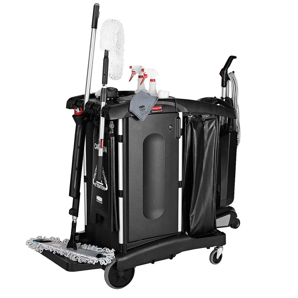 Rubbermaid 1861427 Executive High Security Janitor Cart with Locking ...