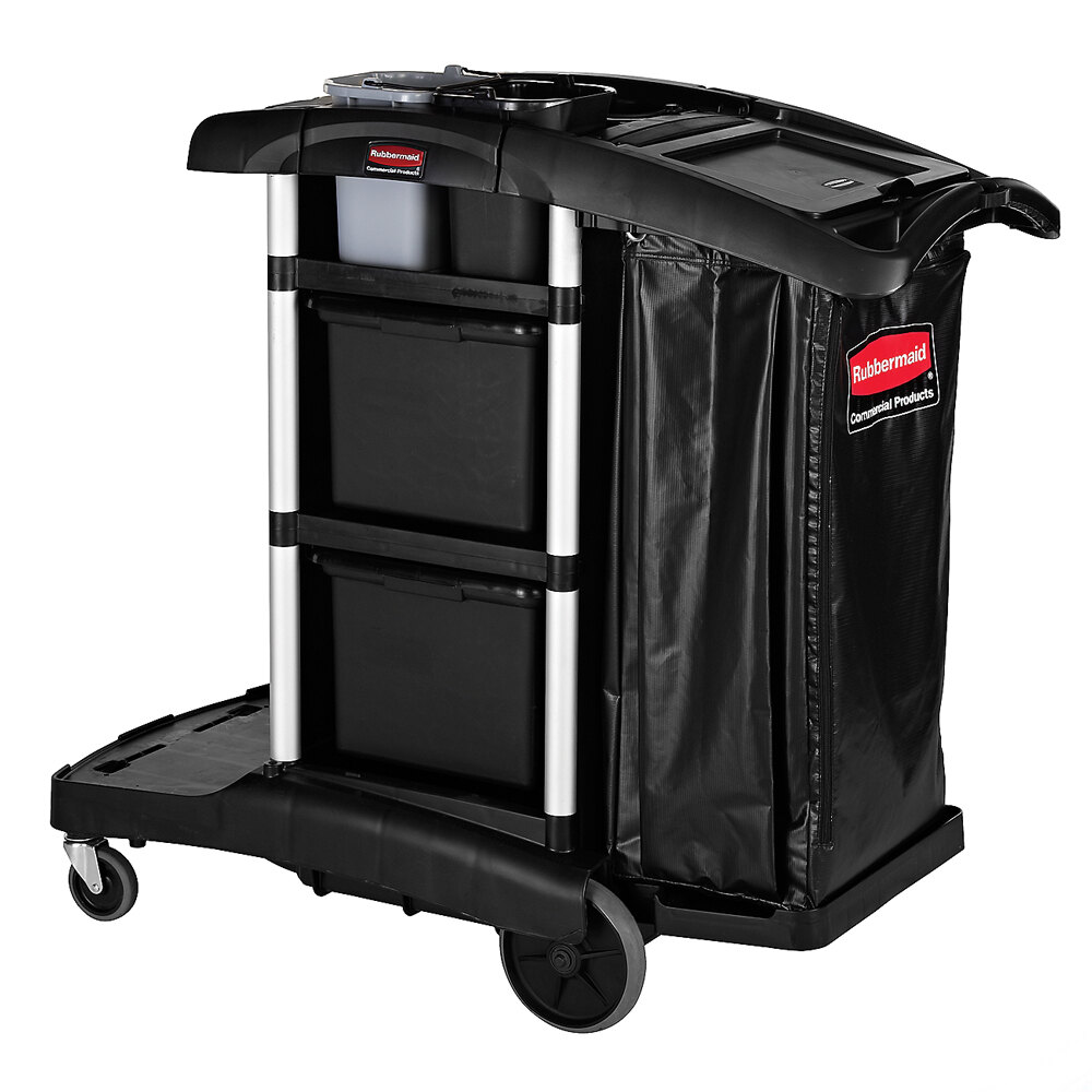 Rubbermaid 1861428 Executive High Capacity Janitor Cart with Bins