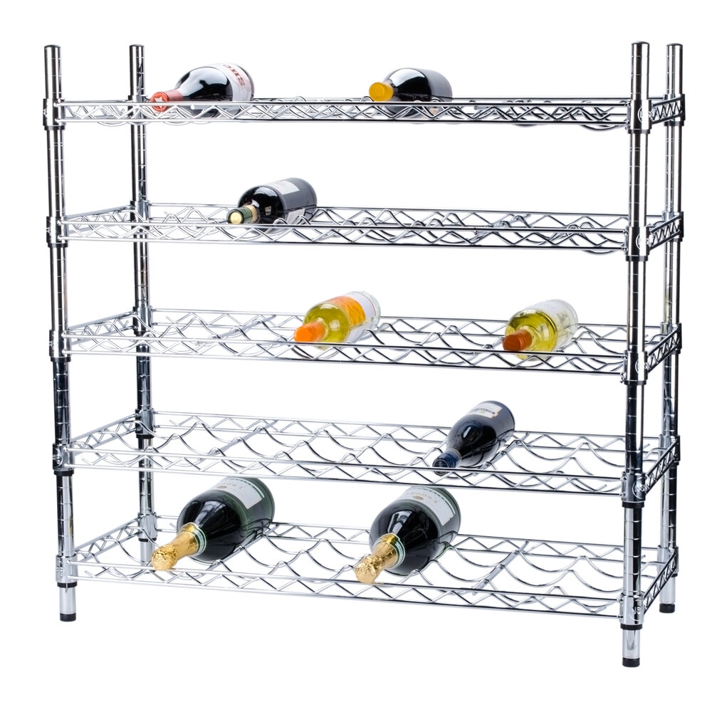 Regency 14" x 36" 5 Shelf Wire Wine Rack with 34" Posts
