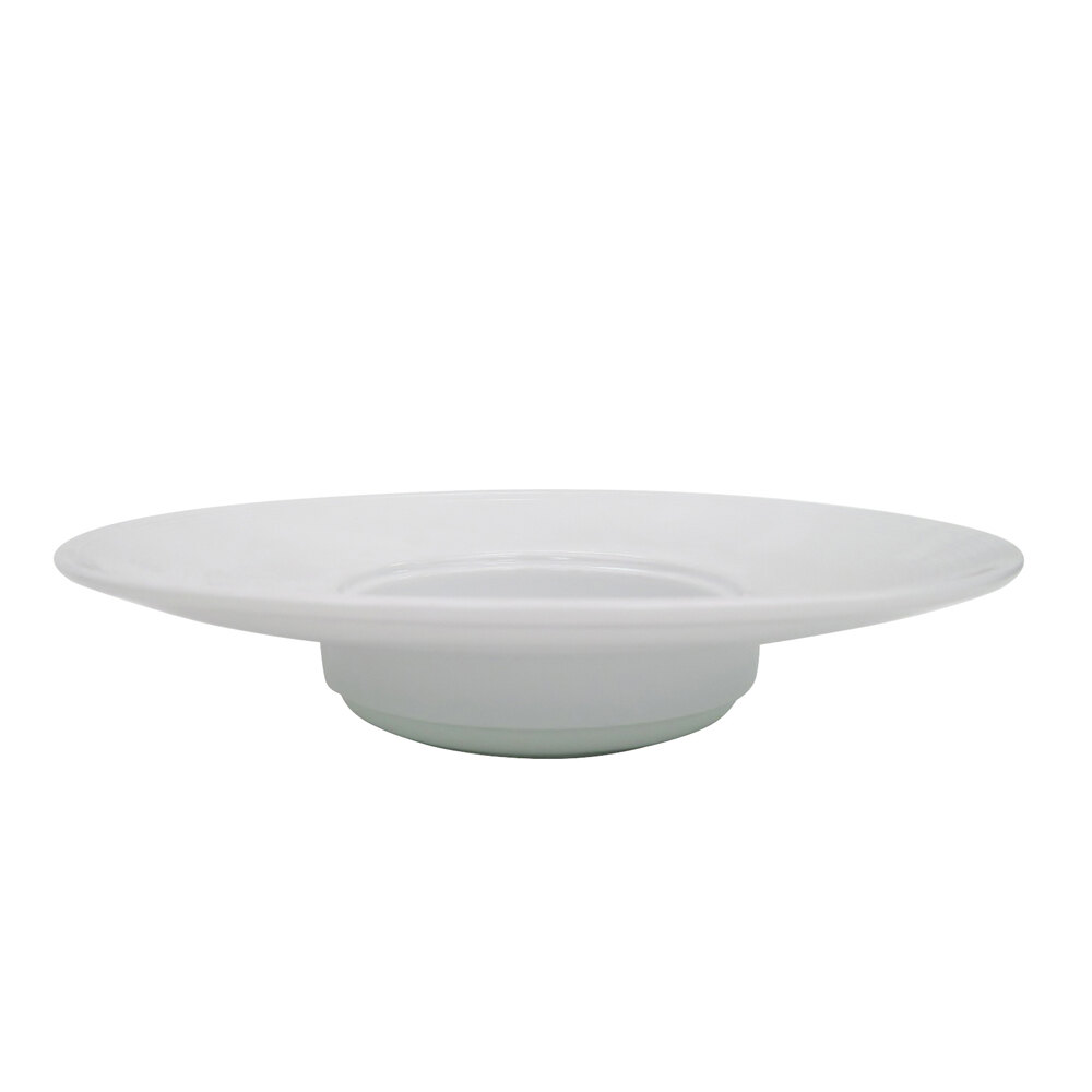 CAC HMY121 Harmony 5 oz. Super White Wide Rim Porcelain Pasta Bowl