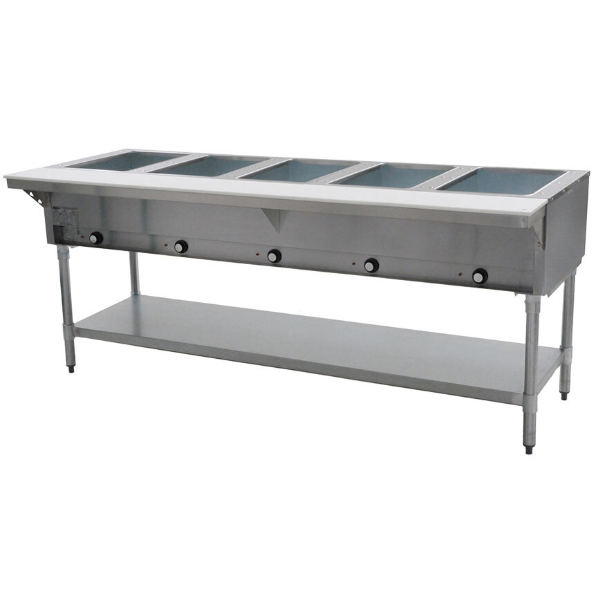 Eagle Group DHT5 Open Well Five Pan Electric Hot Food Table 208V, 3 Phase