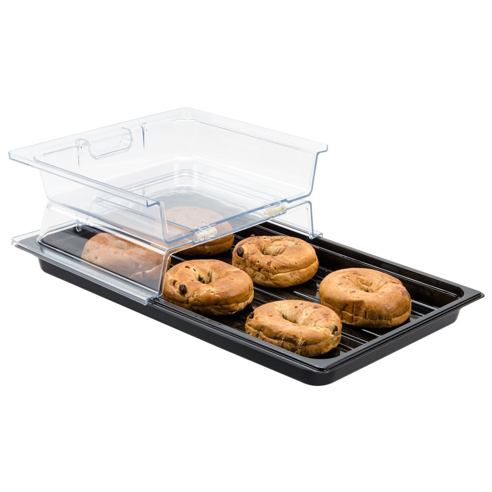Sample and Display Tray Kit with Black Polycarbonate Tray and Hinged Cover