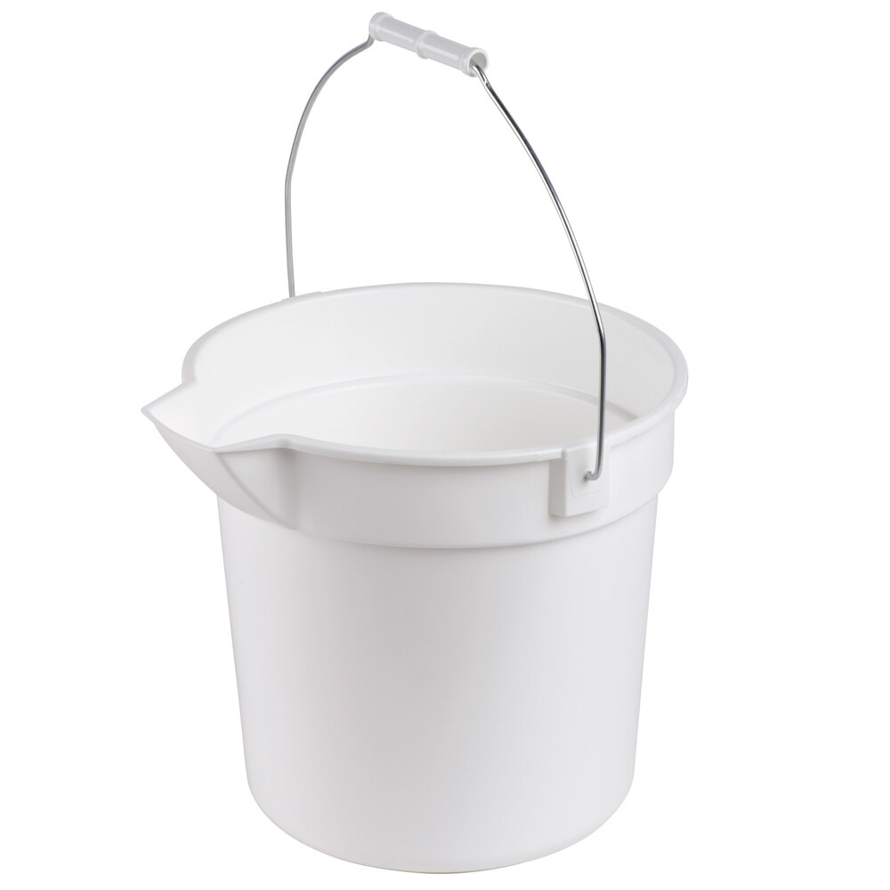 Continental 8110WH Huskee White Round Utility Bucket - 10 Qt.