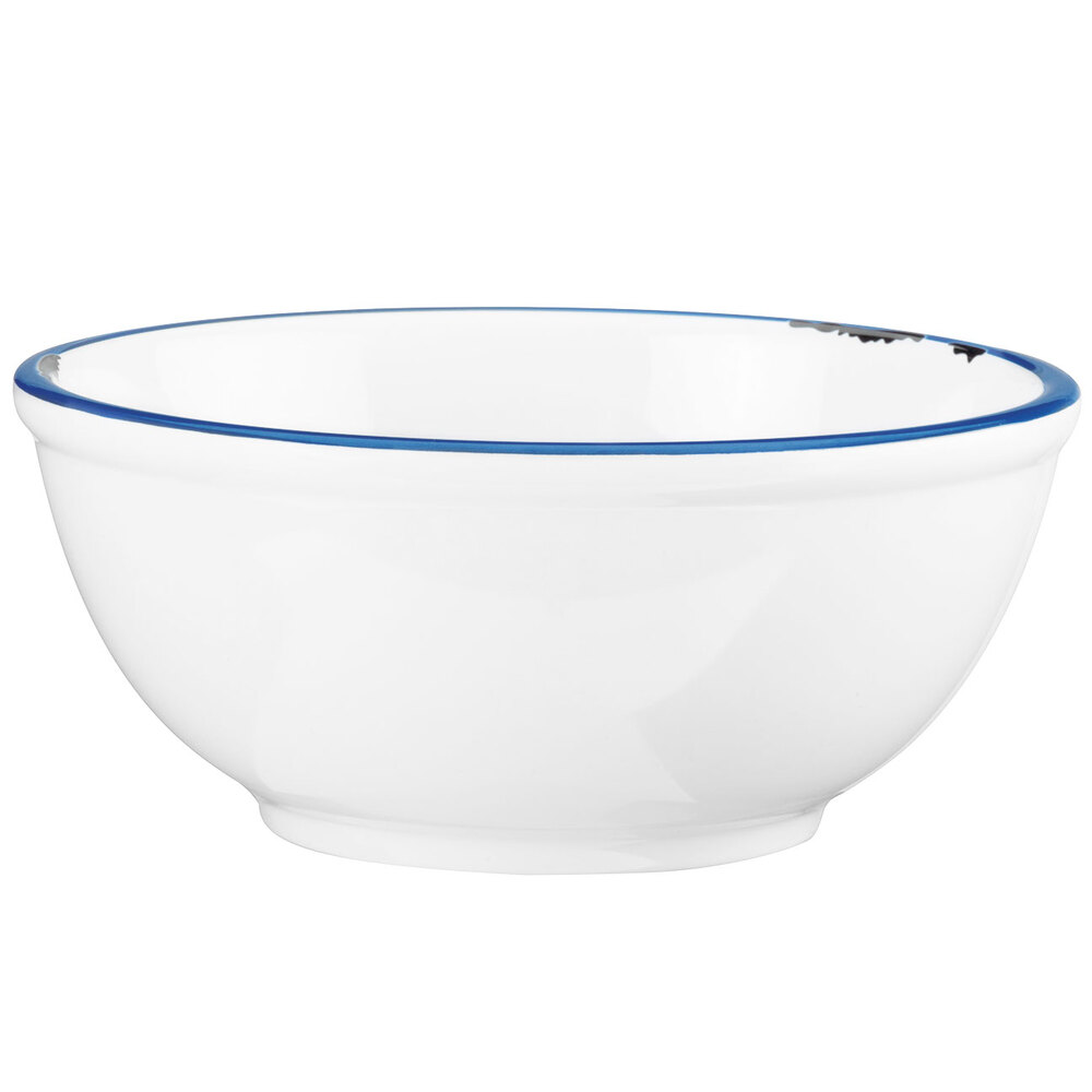 CalMil 33431015 White Enamelware 3.75 Qt. Melamine Bowl 10 3/4" x 5"