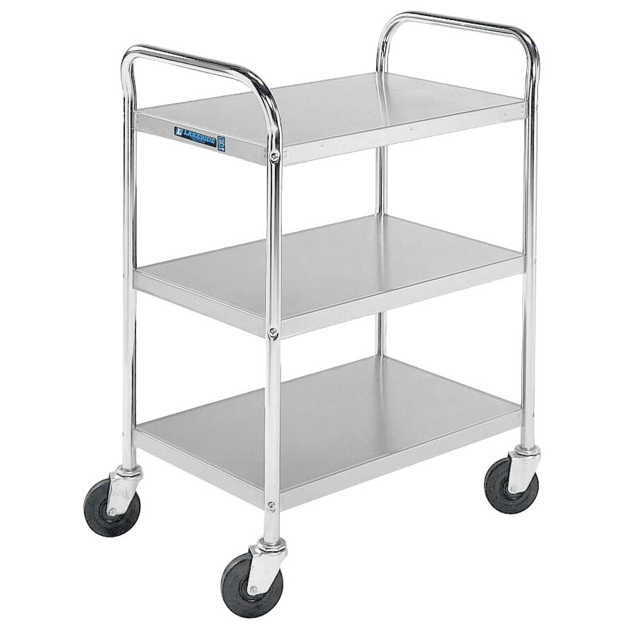 Lakeside 479 Medium-Duty Stainless Steel Three Shelf Tubular Utility ...