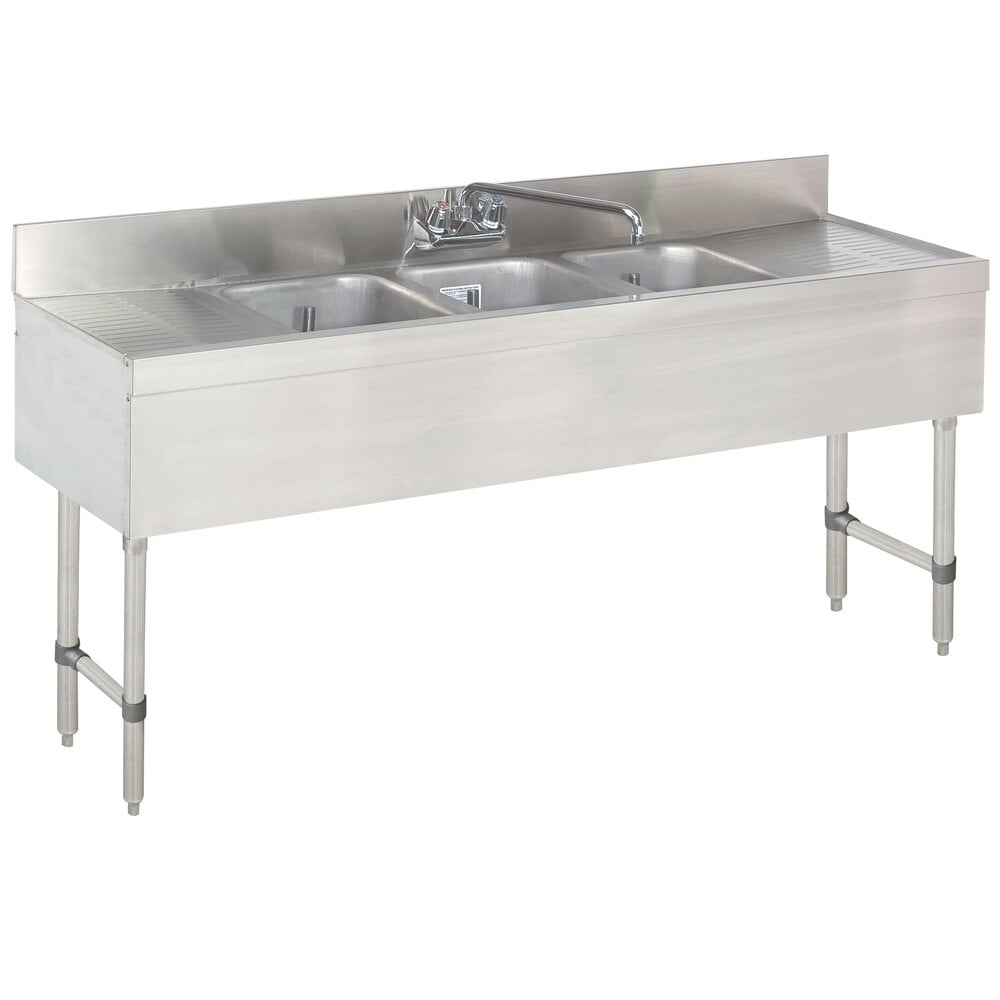 Advance Tabco SLB-53C Lite Three Compartment Stainless Steel Bar Sink ...