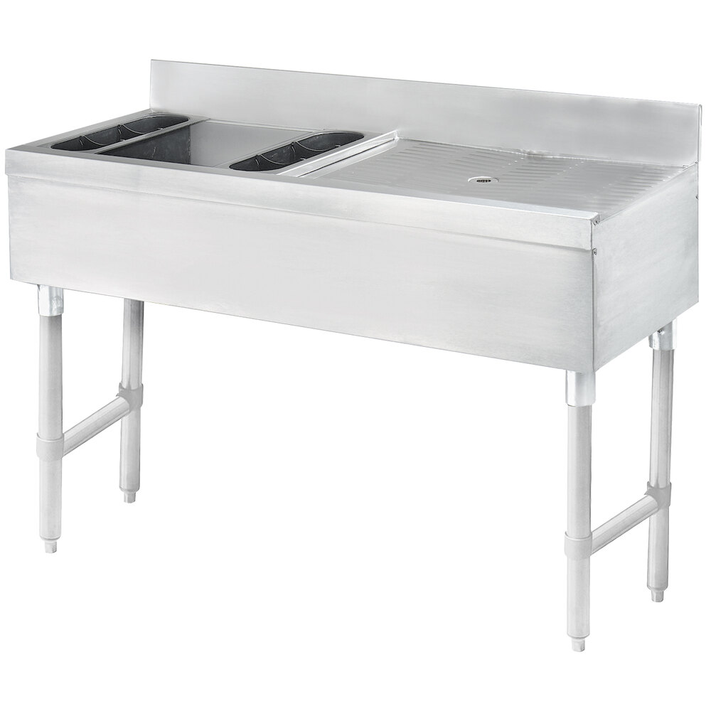 Advance Tabco CRW4L7 Stainless Steel Ice Bin and Drainboard Combo Unit with 7Circuit Cold