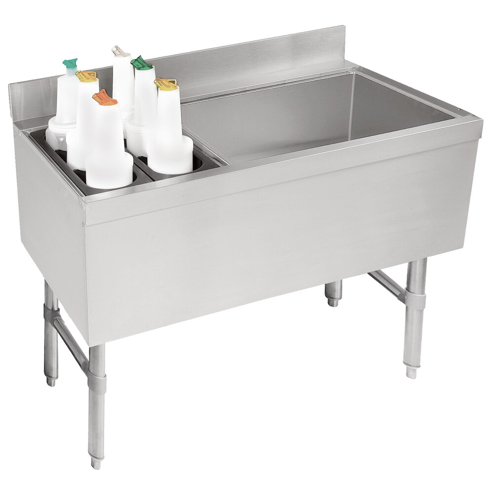 Advance Tabco CRCI48R Stainless Steel Ice Bin and Storage Rack Combo