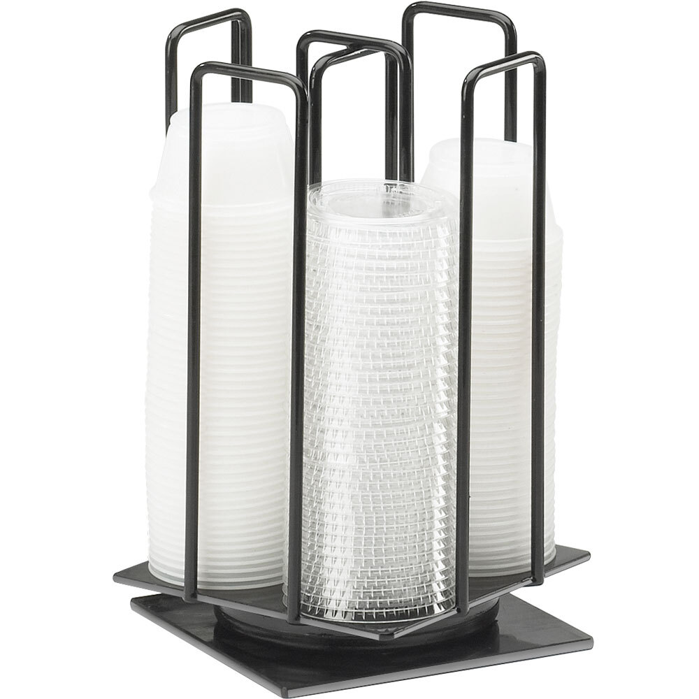 CalMil 12122 Iron Black 4Section Revolving Ramekin and Lid Organizer