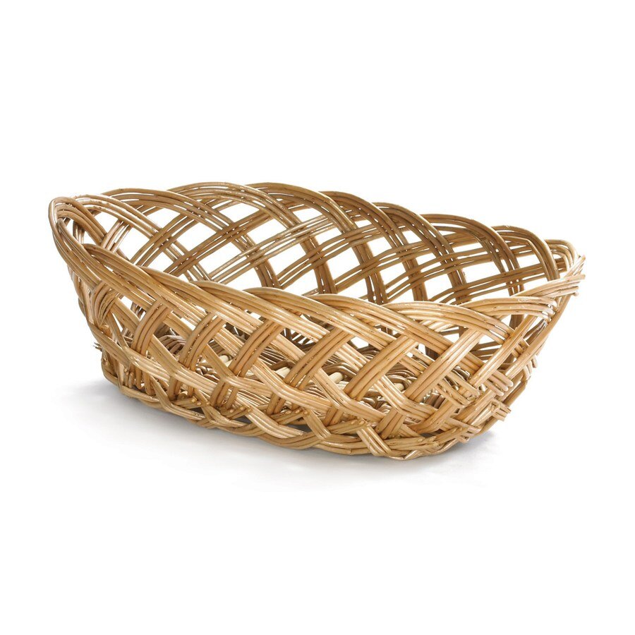 Tablecraft 1636 Natural Open Weave Oval Willow Basket 10