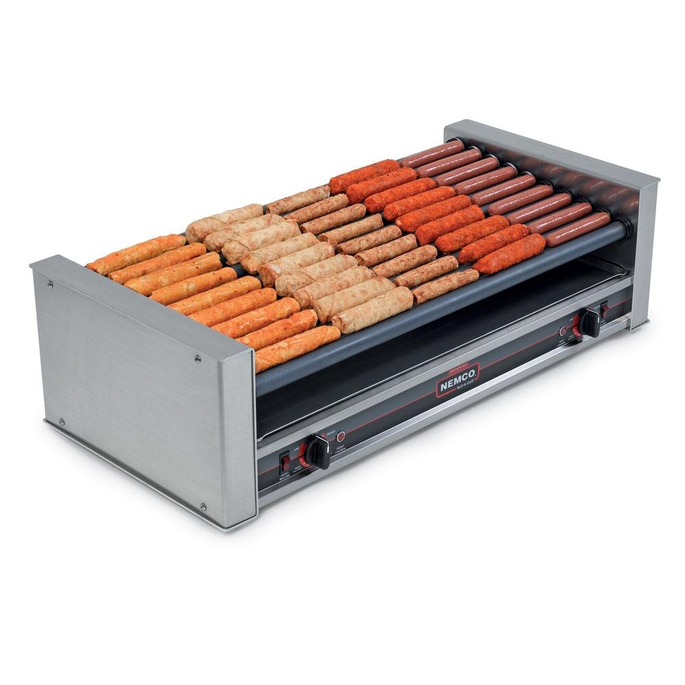 Nemco 8027SLT Slanted Hot Dog Roller Grill 27 Hot Dog Capacity (120V)