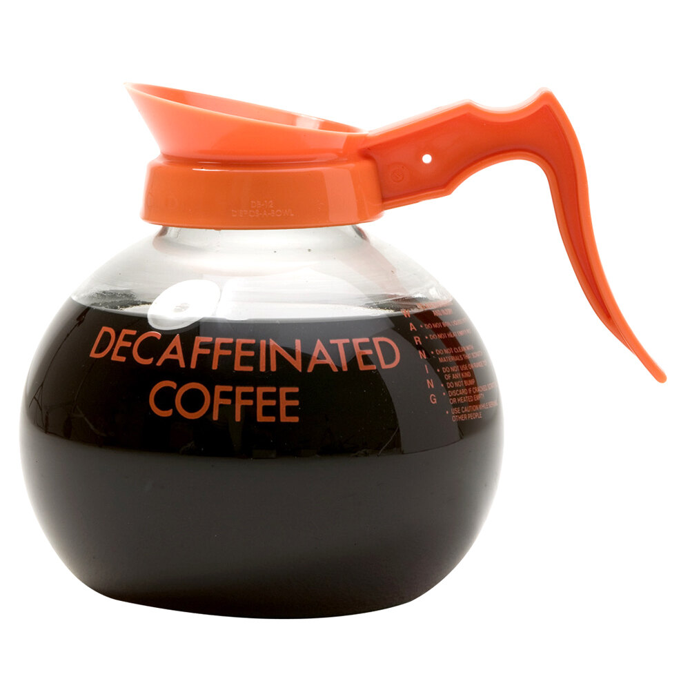 Curtis 70280200403 Gl Decaf Coffee Decanter With Orange Text Main Picture