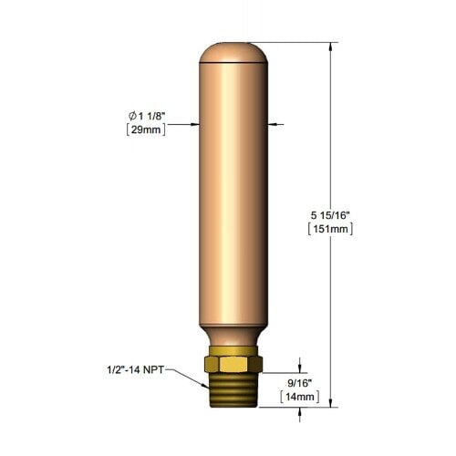 T&S 00940145 Water Hammer Arrestor with 1/2" NPT Male Connections