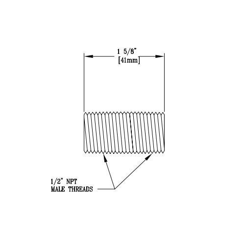 T&S 01335720 Unplated Brass Supply Nipple for B0230K Faucets