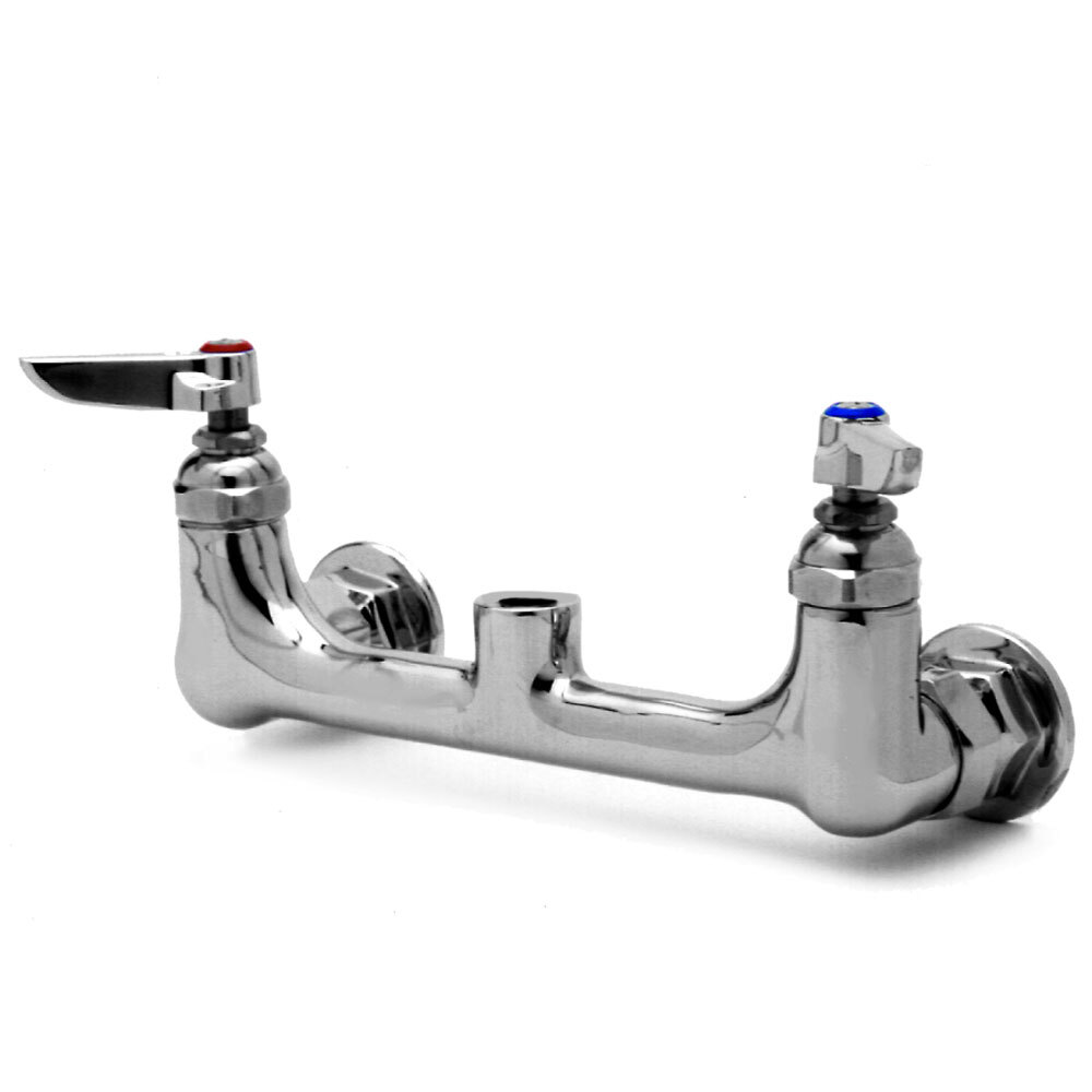T&S 01397740 Wall Mount Faucet Base with Check Valves and 8" Centers