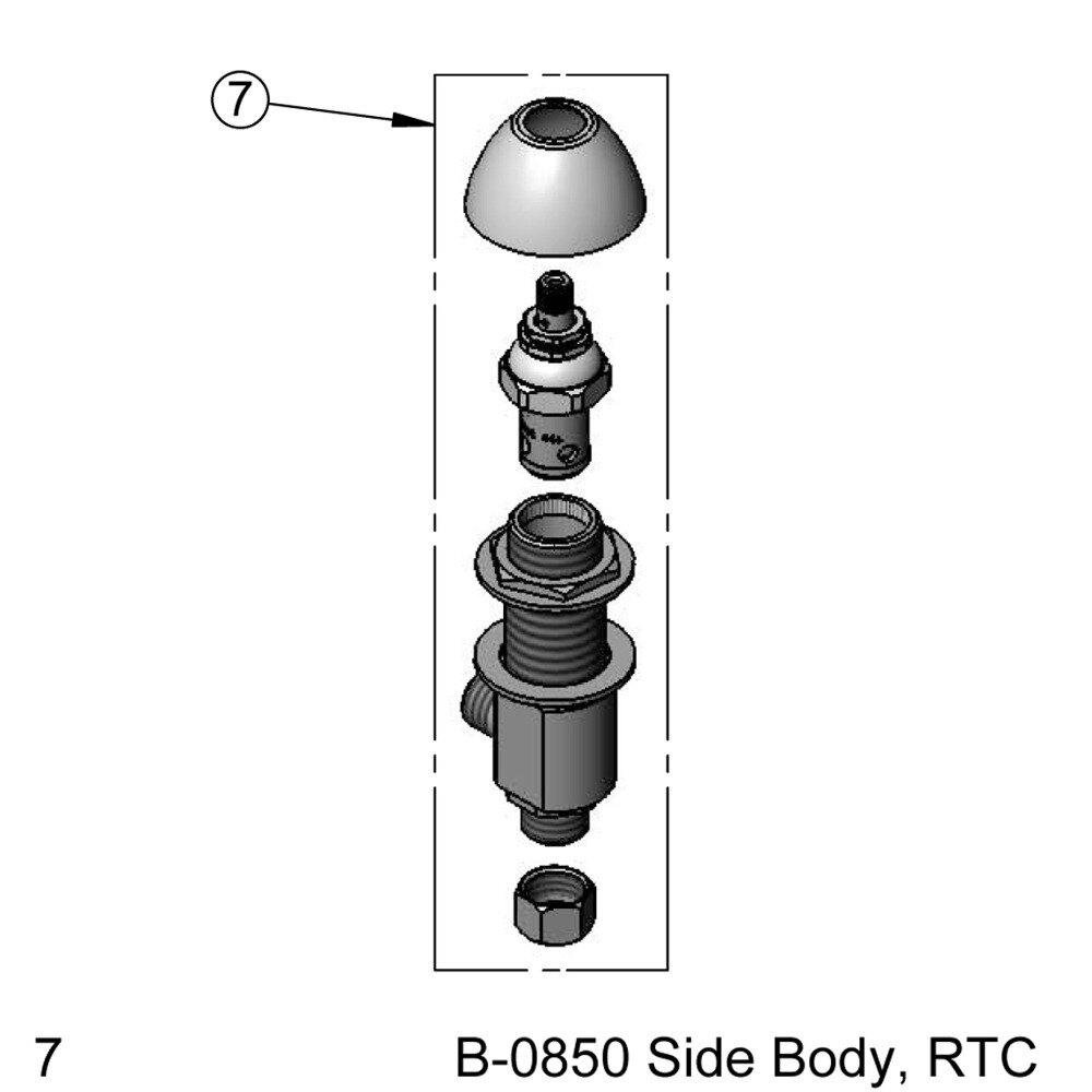 T&S 162A Hot Side Body Assembly for B0850 Faucets