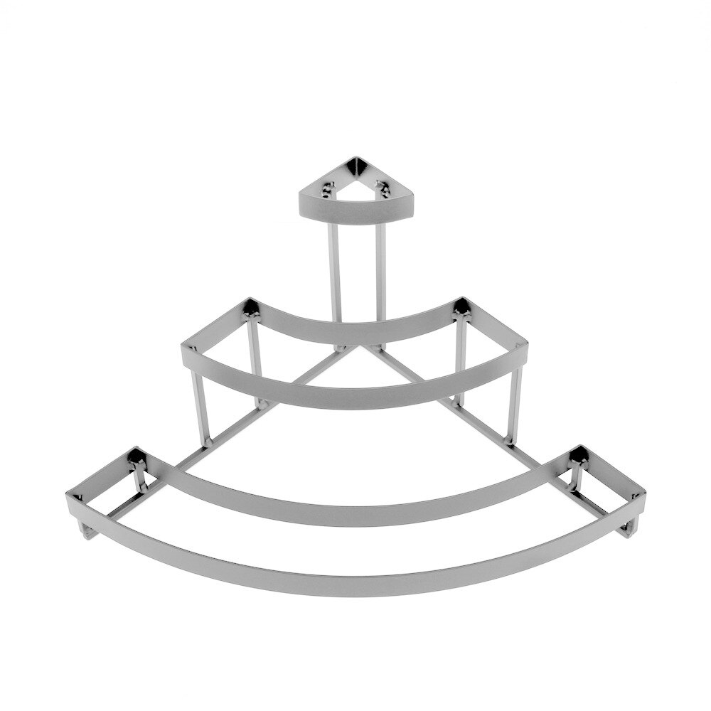 Elite Global Solutions 8" PC21168 Quarter Circle Satin Nickel 3 Shelf Metal Stand for Faux Slates