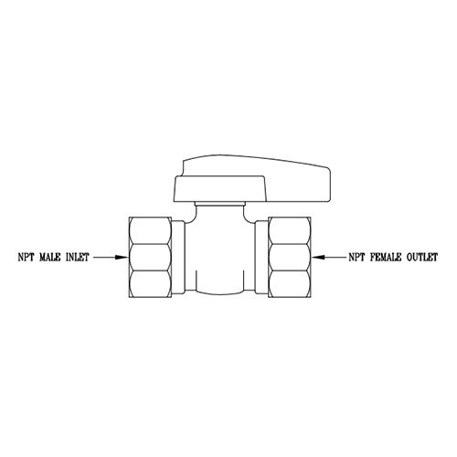 T&S AG7C Ball Valve with 1/2" NPT Connections for Gas Fixtures