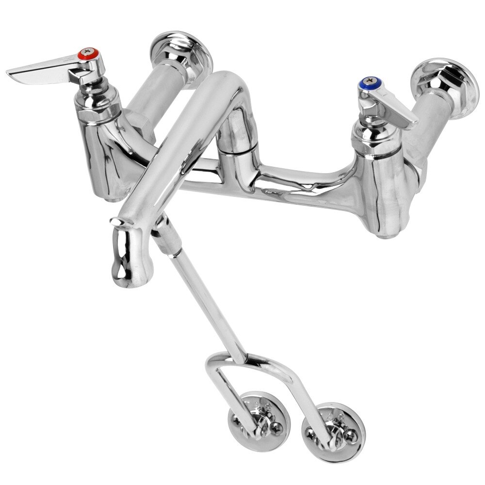 T&S B0650RGH Wall Mount Rough Chrome Mop Sink Faucet with 8