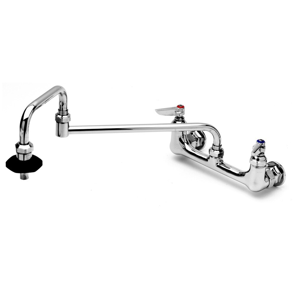 T&S B0597LF20 Wall Mount Pot Filler Faucet with 18" DoubleJointed Swing Spout, 2.2 GPM Flow