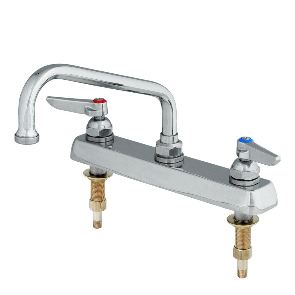 T&S B-1122-XS Deck Mount Workboard Mixing Faucet With 8" Centers, 10 ...