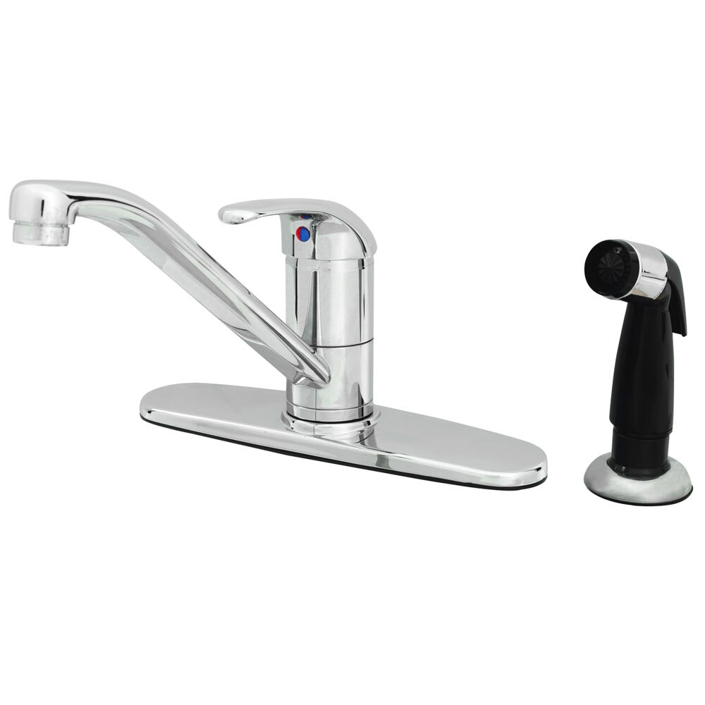 T&S B2730LH Deck Mount Single Lever Faucet with Supply Hoses, 9