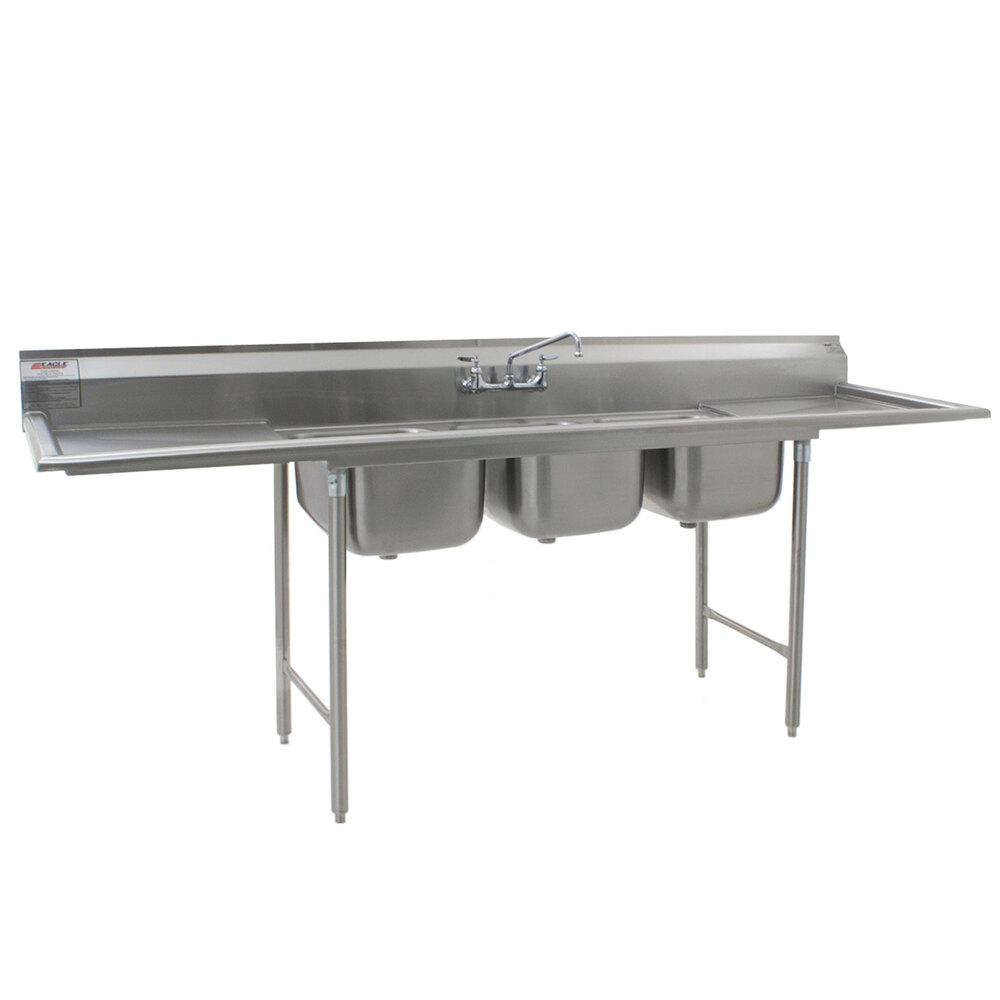 Eagle Group 31416318 Three Compartment Stainless Steel Commercial
