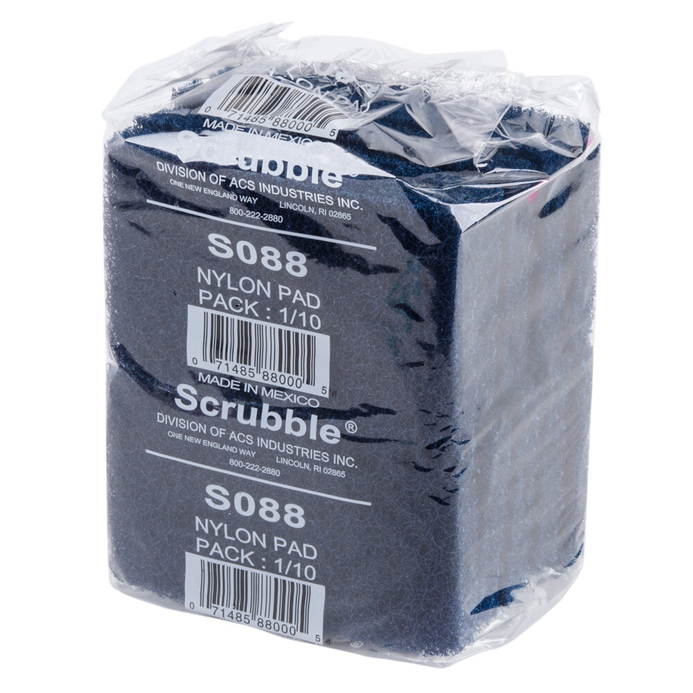 Scrubble by ACS S088 6" x 3 1/2" Extra HeavyDuty Blue Scouring Pad