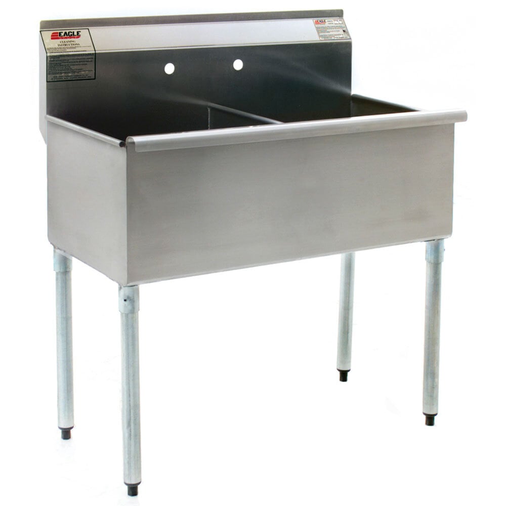 Eagle Group 2148-2-16/3 Two Compartment Stainless Steel Commercial Sink ...