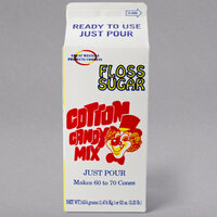 Great Western 1/2 Gallon Carton Strawberry Cotton Candy Floss Sugar - 6/Case
