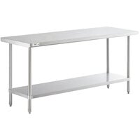 Regency 24 inch x 72 inch 16-Gauge 304 Stainless Steel Commercial Work Table with Undershelf