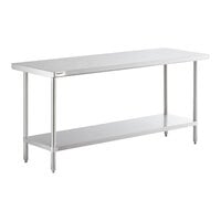 Regency 24 inch x 72 inch 16-Gauge 304 Stainless Steel Commercial Work Table with Undershelf