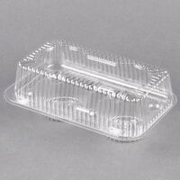 Polar Pak 2126 2 Compartment Hinged Clear Muffin Takeout Container - 250/Case