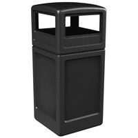 Commercial Zone 73290199 PolyTec 42 Gallon Black Waste Container and Dome Lid Set