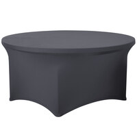 Snap Drape CN420R6030512 Contour Cover 60 inch Round Charcoal Spandex Table Cover