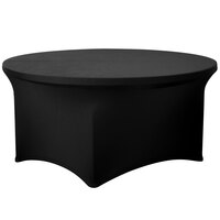 Snap Drape CN420R6030014 Contour Cover 60 inch Round Black Spandex Table Cover