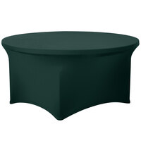 Snap Drape CN420R6030543 Contour Cover 60 inch Round Hunter Green Spandex Table Cover