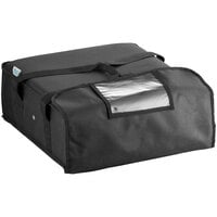 Choice Insulated Pizza Delivery Bag Black Nylon 18 inch x 18 inch x 5 1/2 inch - Holds up to (2) 16 inch or (1) 18 inch Pizza Boxes