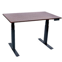 Luxor STANDE-48-BK/DW Dark Walnut Electric Adjustable Standing Desk with Black Steel Frame - 48