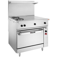 Vulcan EV36S-2FP2HT240 Endurance Series 36 inch Electric Range with 2 French Plates, 2 Hot Tops, and 1 Standard Oven - 240V