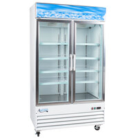 Avantco GDC-40-HC 48" White Swing Glass Door Merchandiser Refrigerator with LED Lighting