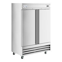 Avantco SS-2F-HC 54 inch Stainless Steel Two Section Solid Door Reach-In Freezer