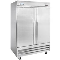 Avantco SS-2R-HC 54 inch Stainless Steel Solid Door Reach-In Refrigerator