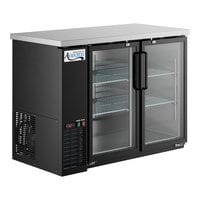 Avantco UBB-48G-HC 48 inch Black Counter Height Narrow Glass Door Back Bar Refrigerator with LED Lighting