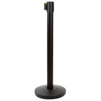 Black 40 Crowd Control//Guidance Stanchion with Dual 84 Black Retractable Belt Black Easy Connect Assembly